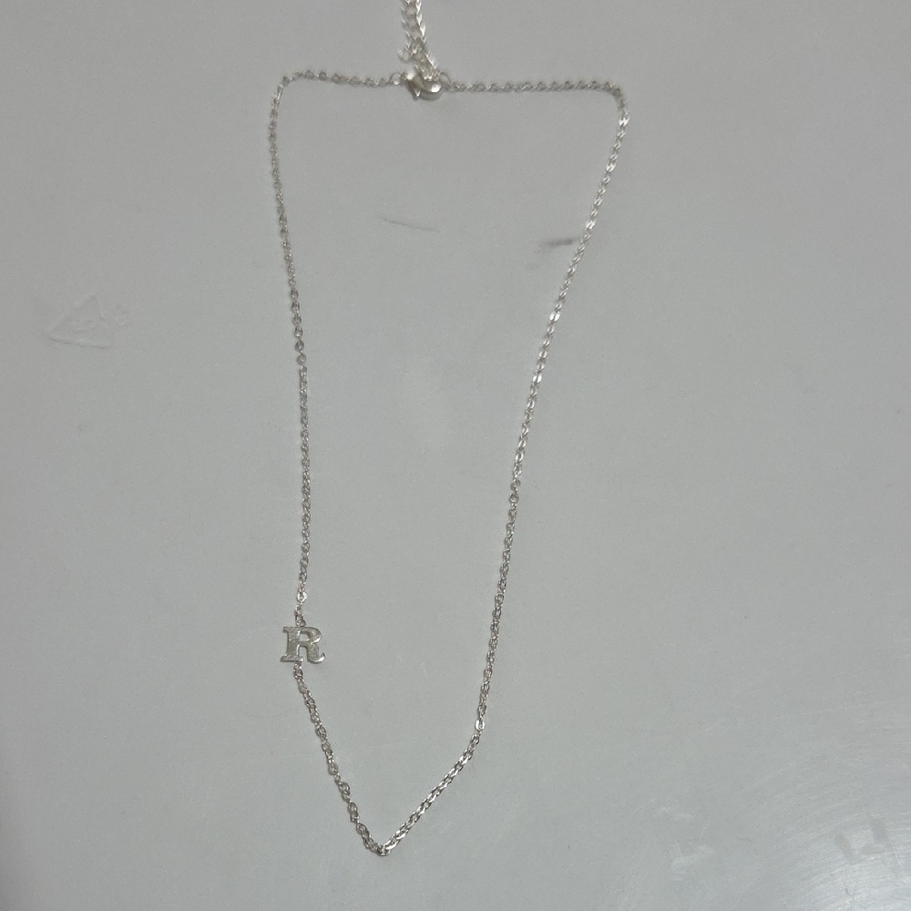 Silvertone, Initial "R" Necklace